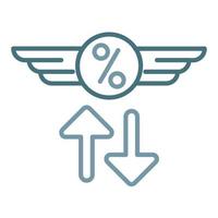 Floating Interest Rate Line Two Color Icon vector