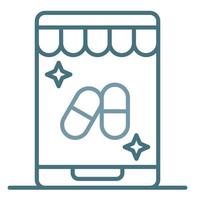 Online Pharmacy Line Two Color Icon vector