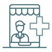 Medical Ecommerce Provider Line Two Color Icon vector