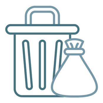 línea de eliminación de basura icono de dos colores vector