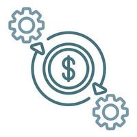 Procedure Cost Line Two Color Icon vector