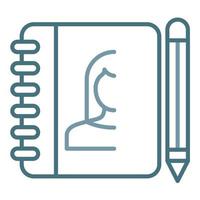 Sketchbook Line Two Color Icon vector
