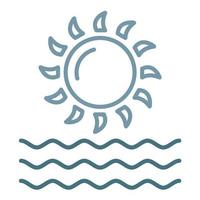 Sunset View Line Two Color Icon vector
