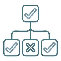 Decision Tree Line Two Color Icon vector