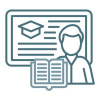 Lecturer Line Two Color Icon vector