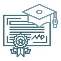 icono de dos colores de la línea valedictorian vector