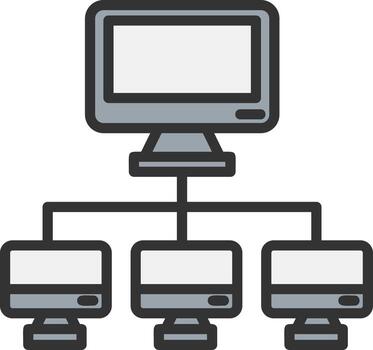 icono de vector de red de computadora