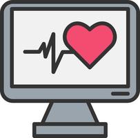 Heartbeat monitoring Vector Icon