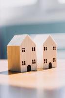 Signing home sales and insurance contracts with real estate agents, signing contracts to know the terms of buying and selling homes and real estate, contract signing ideas. photo