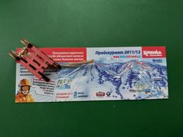 KYIV, UKRAINE - JANUARY 4, 2023 Promotional offers, receipts for ski resort Jasna, Slovakia photo