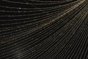 Beautiful garlands at night before the new year. LED lamps on festive garlands. photo