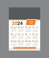 calendario 2023, calendario 2024 semana inicio lunes archivo vectorial de plantilla de diseño de conjunto corporativo. vector