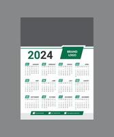 calendario 2023, calendario 2024 semana inicio lunes archivo vectorial de plantilla de diseño de conjunto corporativo. vector