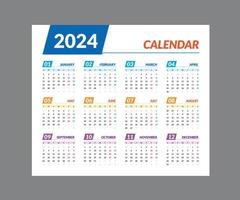 Calendar 2023, calendar 2024 week start Monday corporate set design template vector file.