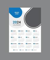 calendario 2023, calendario 2024 semana inicio lunes archivo vectorial de plantilla de diseño de conjunto corporativo. vector