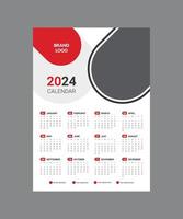 calendario 2023, calendario 2024 semana inicio lunes archivo vectorial de plantilla de diseño de conjunto corporativo. vector