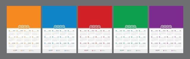 Calendar 2023, calendar 2024 week start Monday corporate set design template vector file.