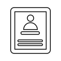 Account, document, profile line icon. Outline vector. vector