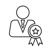 Award, employee, manager outline icon. vector