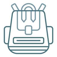 Back Pack Line Two Color Icon vector
