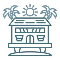 Beach Villa Line Two Color Icon vector