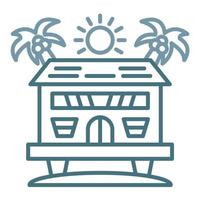 Beach Villa Line Two Color Icon vector