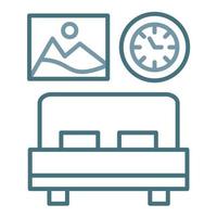 Bedroom Line Two Color Icon vector