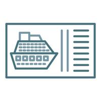 Cruise Ticket Line Two Color Icon vector