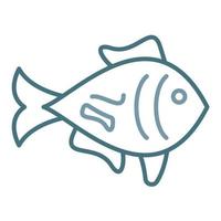 Fish Line Two Color Icon vector