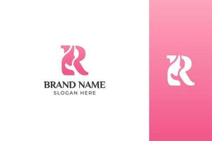 carta belleza cara rosa logo diseño vector