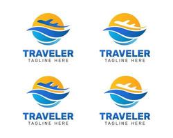 Vector set of travel logo. Plane logo