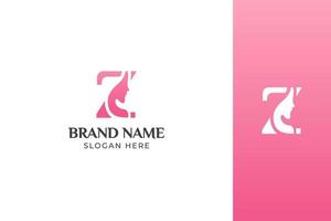 Letter Beauty Face Pink Logo Design Vector