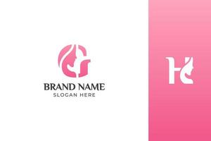 Letter Beauty Face Pink Logo Design Vector