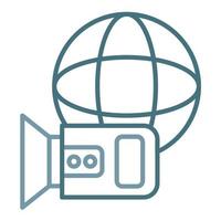 Worldwide Coverage Line Two Color Icon vector