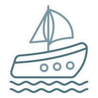 Sailing Boat Line Two Color Icon vector