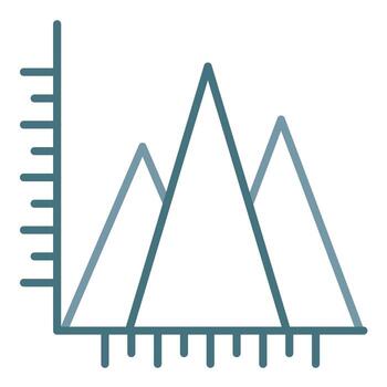 Triangle Bar Line Two Color Icon vector