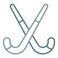 línea de palos de hockey sobre césped icono de dos colores vector