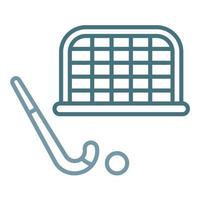 línea de gol de hockey icono de dos colores vector