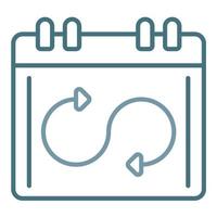 Flexible Schedule Line Two Color Icon vector
