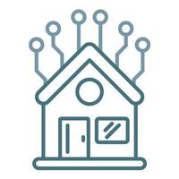 Home Network Line Two Color Icon vector