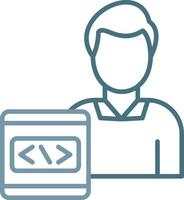 Developer Male Line Two Color Icon vector