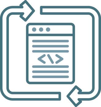 No Code Development Platform Line Two Color Icon vector