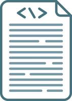 línea de código fuente icono de dos colores vector
