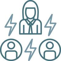 Intermediary Mediator Line Two Color Icon vector