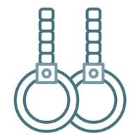 Gym Rings Line Two Color Icon vector