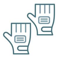 Cycling Gloves Line Two Color Icon vector