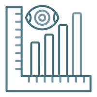 icono de dos colores de línea de análisis descriptivo vector