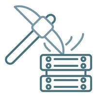 Data Mining Line Two Color Icon vector
