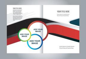 Vector empty bi-fold brochure print template design, booklet layout