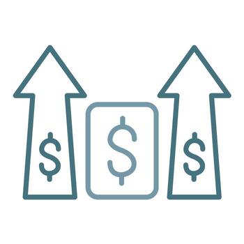 Increase and Decrease in Rate Line Two Color Icon vector